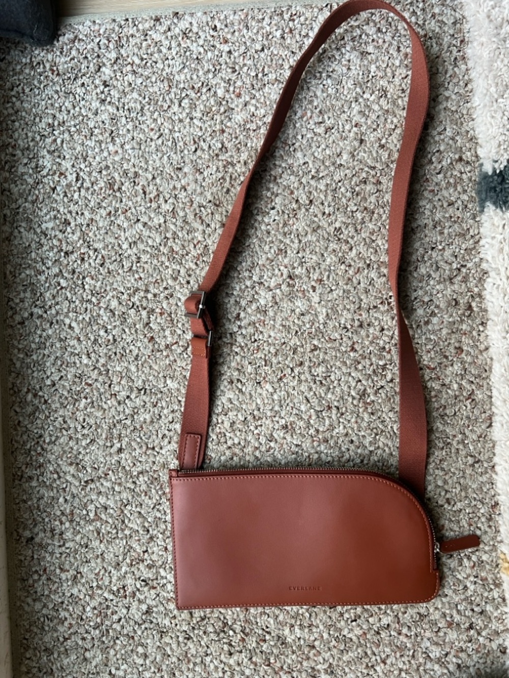 Everlane Cognac Leather Crossbody with Adjustable Strap